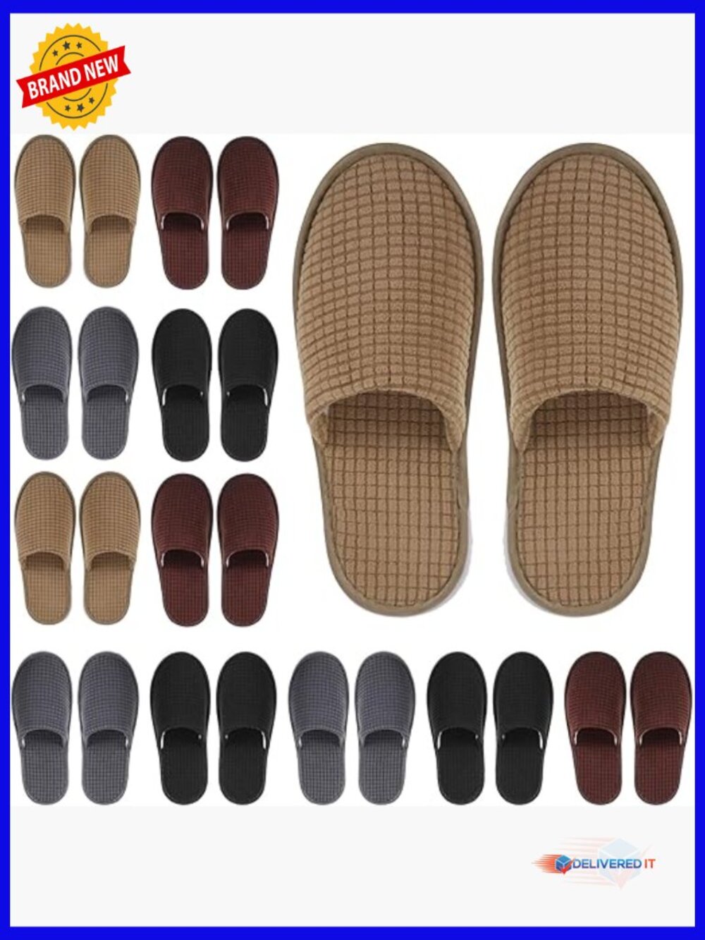 12 Pairs Non Slip Disposable Guest Slippers Washable Reusable Travel Hotel Spa